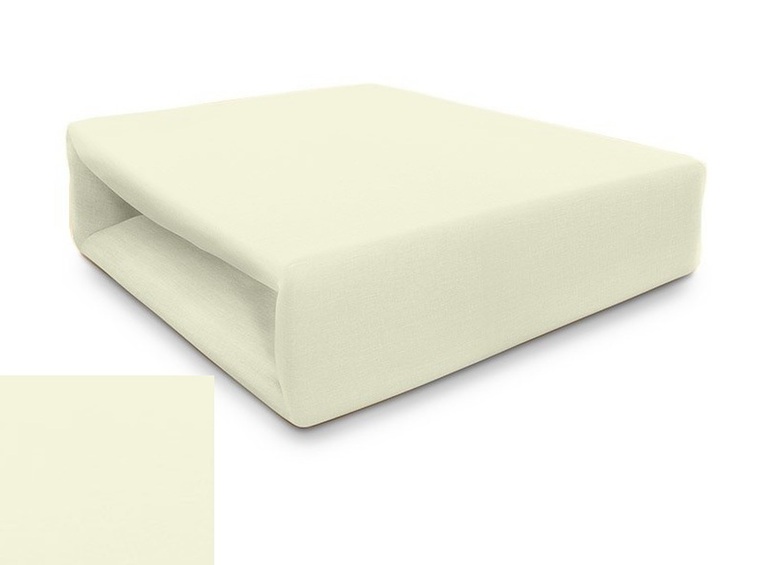 Prześcieradło Jersey 90x200 cm z gumką, 100% bawełna - PREMIUM. Ekri (1)