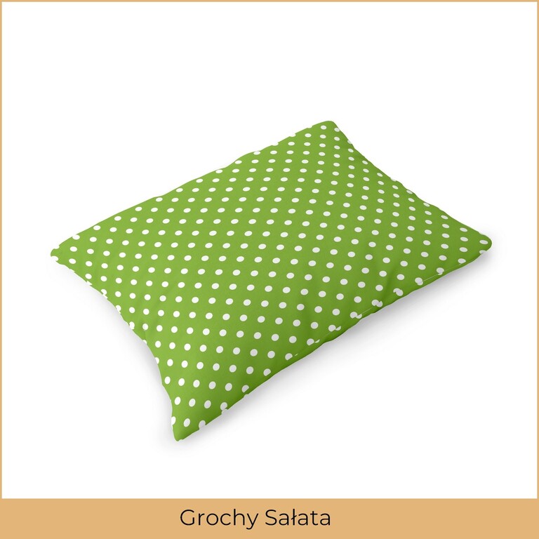 Poszewka na poduszkę 40x60cm BAWEŁNA 100% CERTYFIKAT - Grochy Sałata (2)