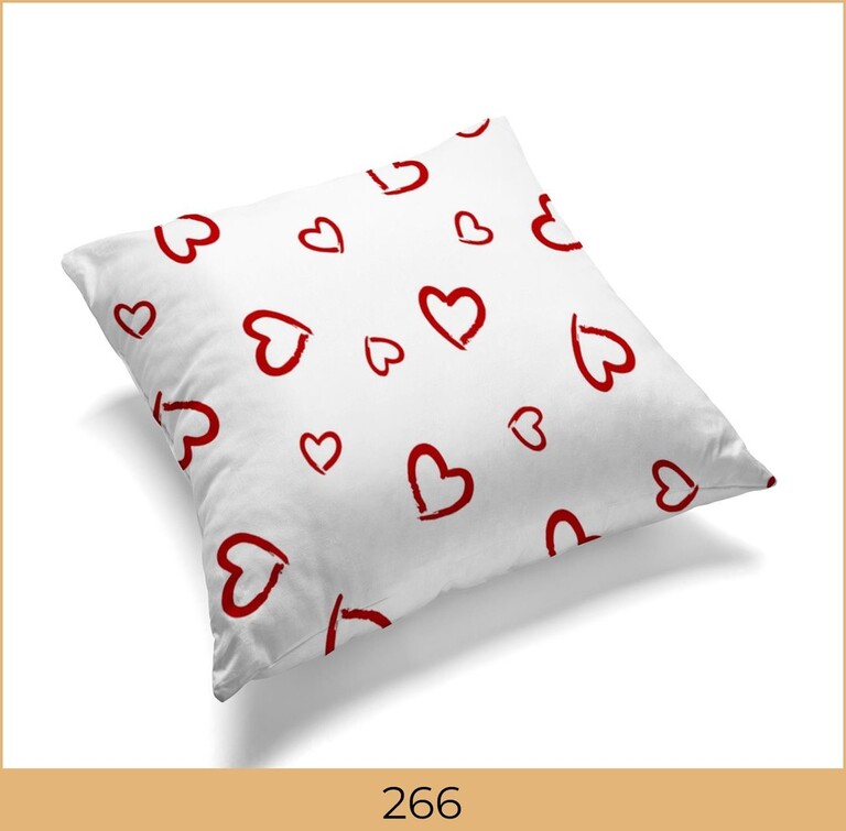 Poszewka na poduszkę jasiek 40x40cm 100% BAWEŁNA WZÓR: 266 - serca czerwone (3)