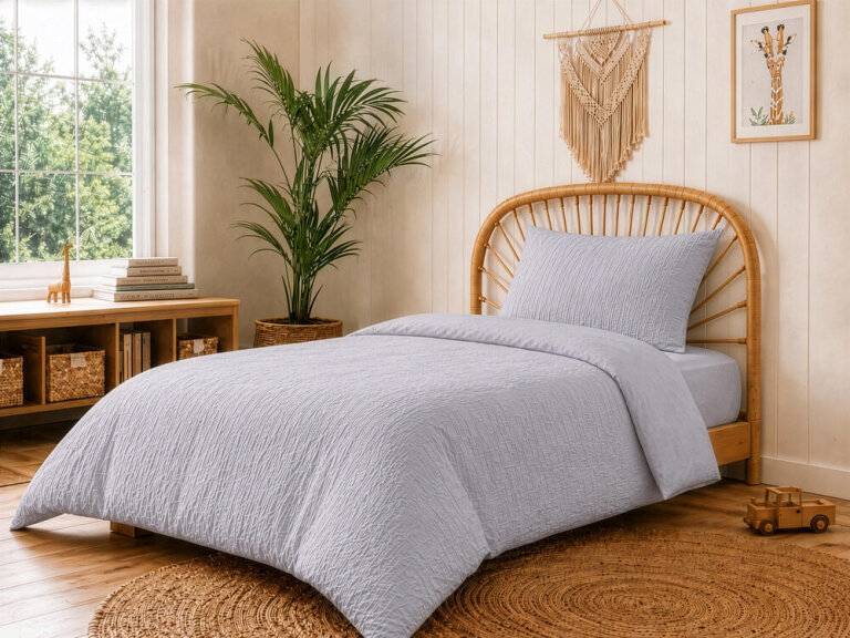 Pościel muślinowa 100x135 dziecięca - dwuwarstwowy muślin 140g/m2 + bawełna 120g/m2 Grey (1)