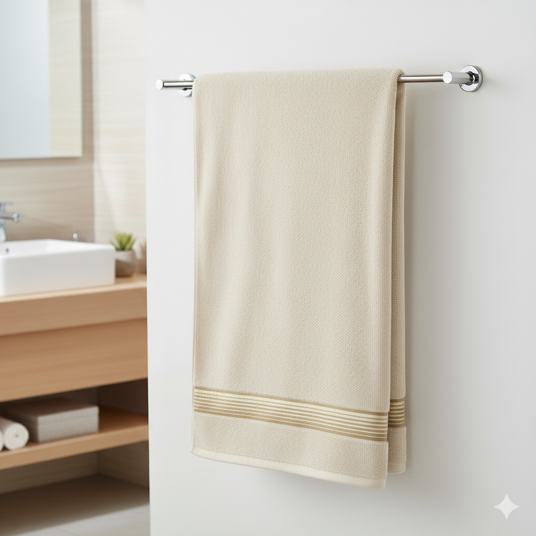 RĘCZNIK KĄPIELOWY 70x140 SPA HOTELOWY Duży Bawełniany 400g/m2 CHŁONNY - MONTREAL Kremowy (2)