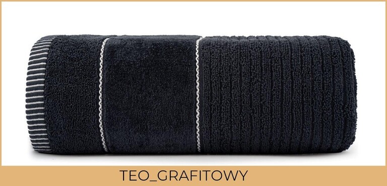 RĘCZNIK KĄPIELOWY 50x90 SPA HOTELOWY mały Bawełniany 470g/m2 CHŁONNY - TEO grafitowy (2)