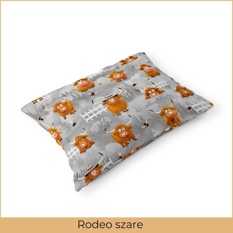 Poszewka na poduszkę 50x70 BAWEŁNA CERTYFIKAT, wzór: Rodeo Szare (2)