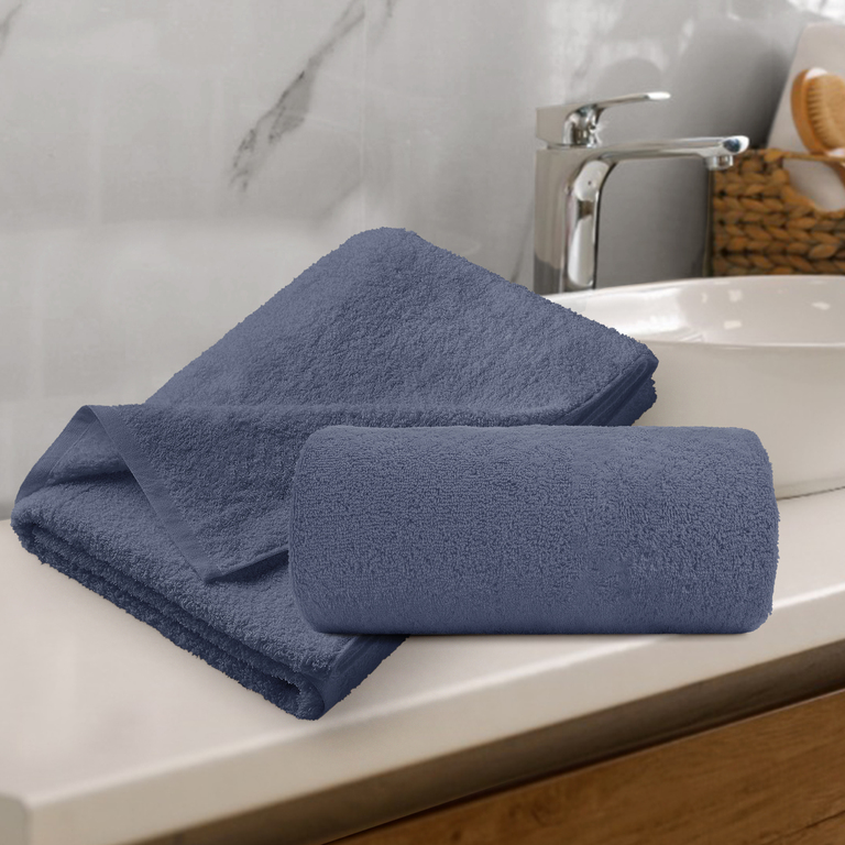 RĘCZNIK KĄPIELOWY 70x140 SPA HOTELOWY Duży Bawełniany 500g/m2 CHŁONNY -  Blue jeans (3)