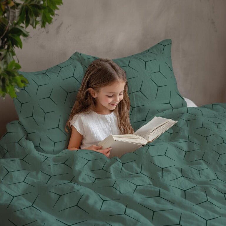 Pościel z Kory 160x200 + 1x70x80 KOMPLET PREMIUM : Milano Oliwka (21)