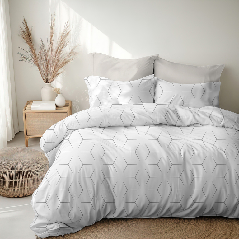Pościel z Kory 160x200 + 2x70x80 Bawełna 100% Bielawa Produkt Polski -  Milano białe (9)