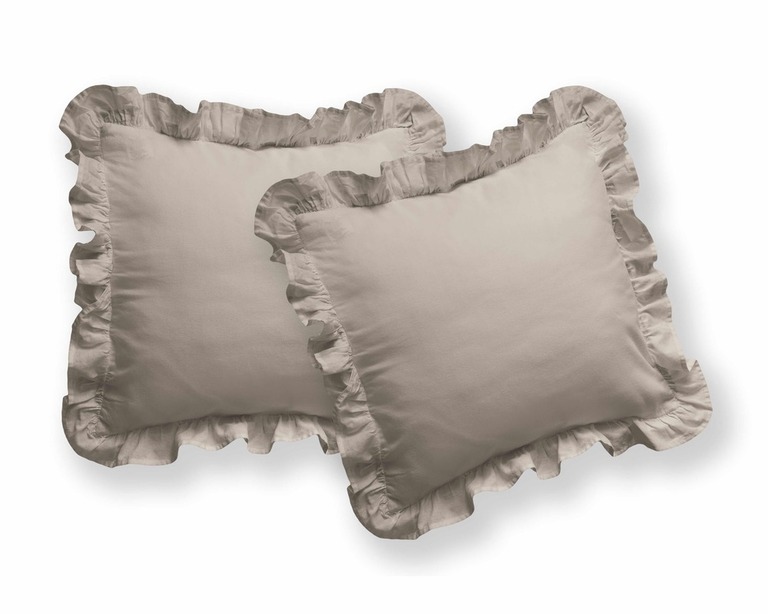 Poszewka na poduszkę 40x40 z FALBANĄ 2pak DWIE poszewki 40x40 kolor TAUPE (1)