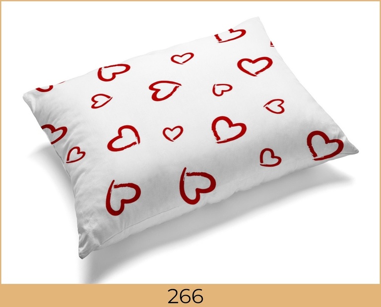 Poszewka 70x80cm na poduszkę 100% bawełna wzór: 266 - serca czerwone (2)