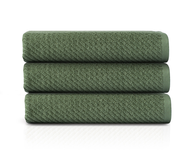RĘCZNIK KĄPIELOWY 100x150 SPA HOTELOWY Bawełniany 550g/m2 CHŁONNY - FORTE oliwkowy (3)