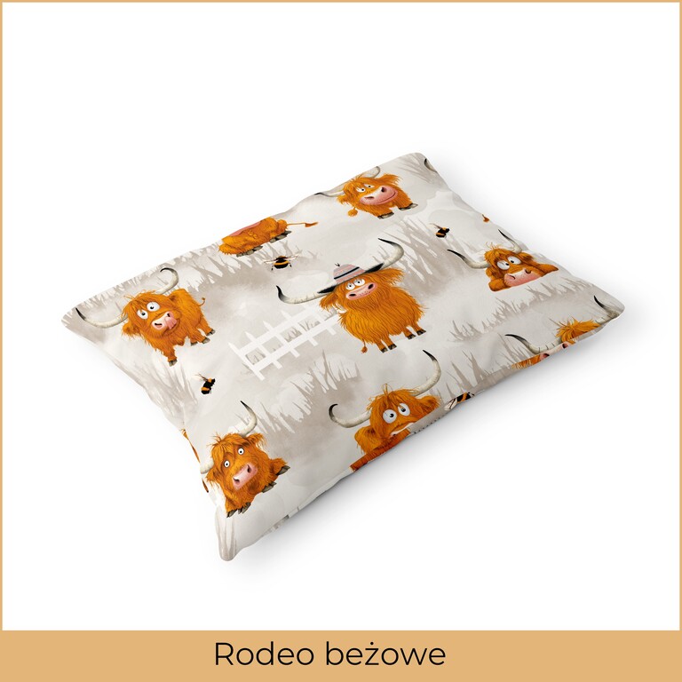 Poszewka na poduszkę 40x60cm BAWEŁNA 100% CERTYFIKAT - Rodeo Beżowe (2)