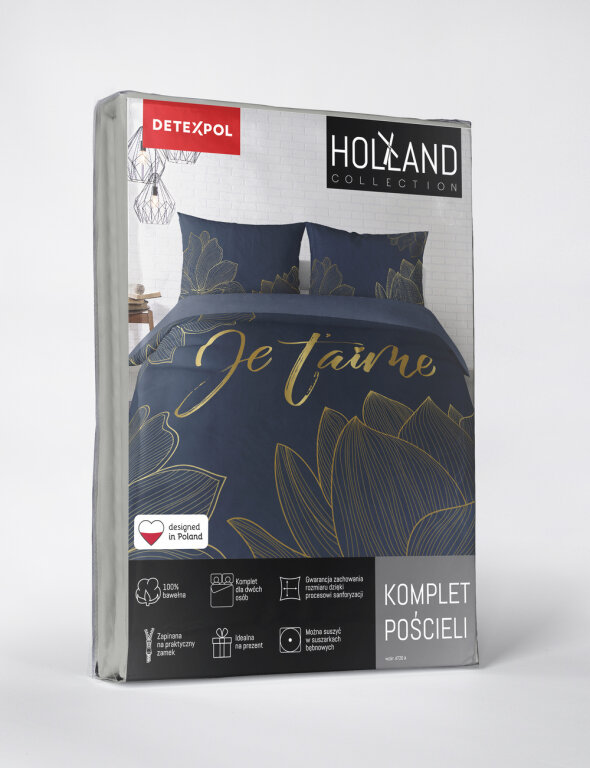 Pościel Bawełniana Małżeńska 200x220 + 2x70x80 Holland 100% bawełna 4720 A (2)