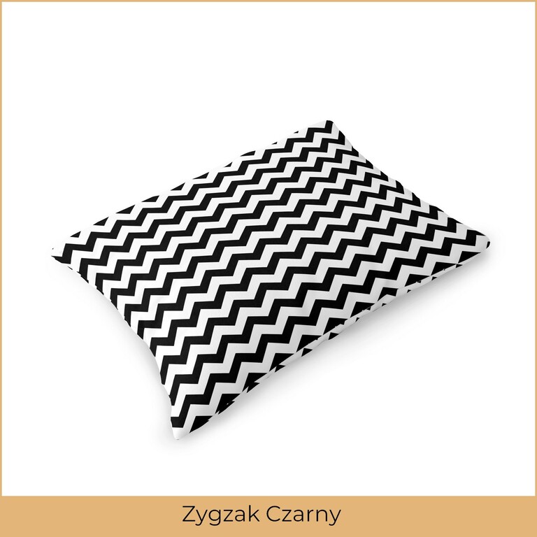 Poszewka na poduszkę 50x70 BAWEŁNA CERTYFIKAT Zygzak Czarny (2)