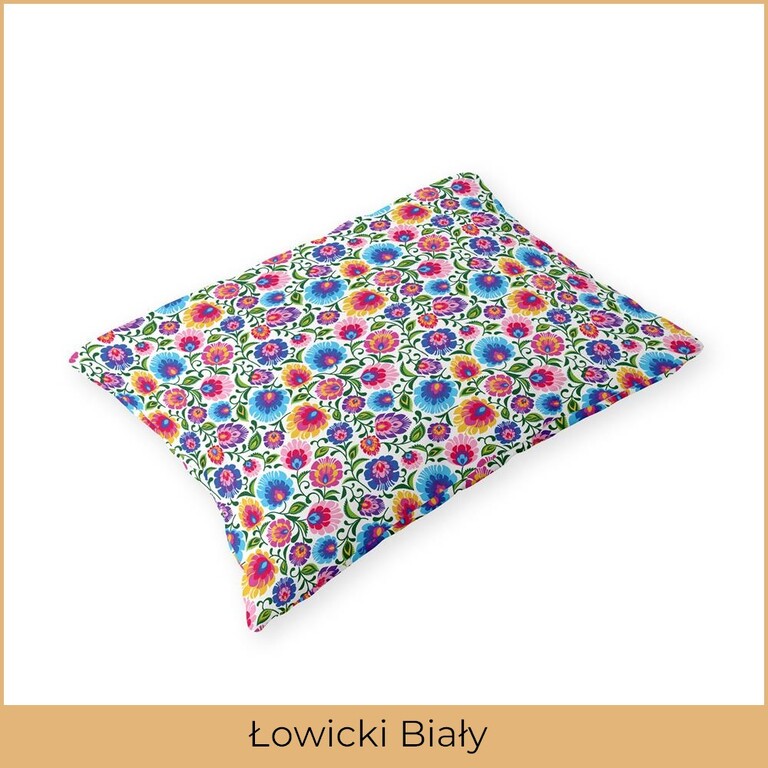 Poszewka na poduszkę 40x60cm BAWEŁNA 100% CERTYFIKAT - łowicki biały (2)