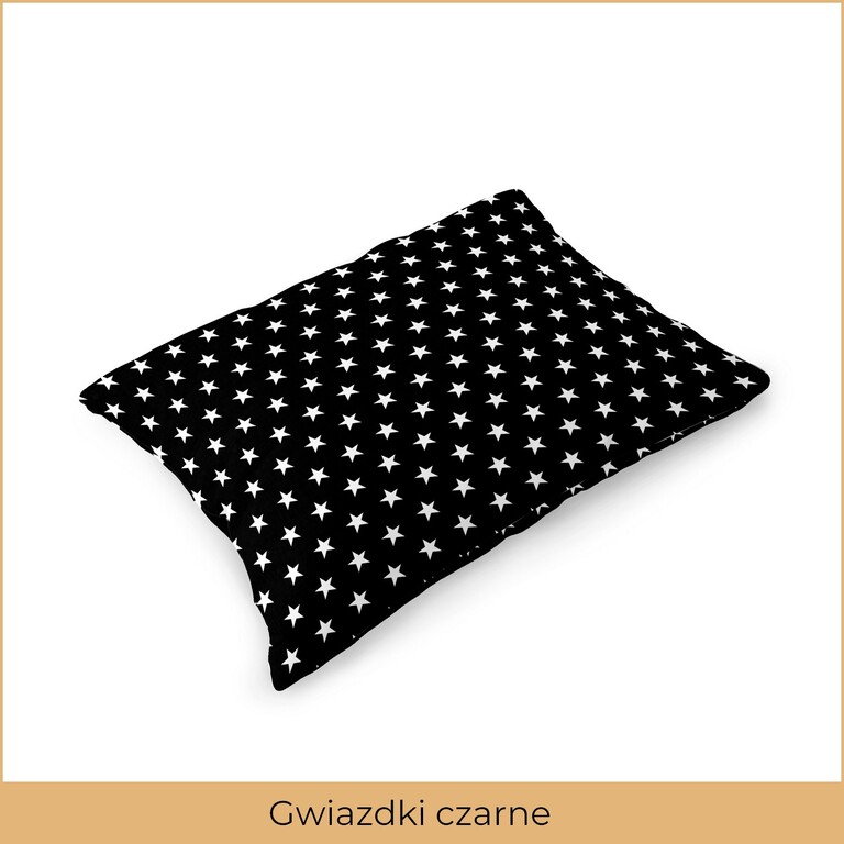 Poszewka na poduszkę 40x60cm BAWEŁNA 100% CERTYFIKAT - Gwiazdki czarne (2)