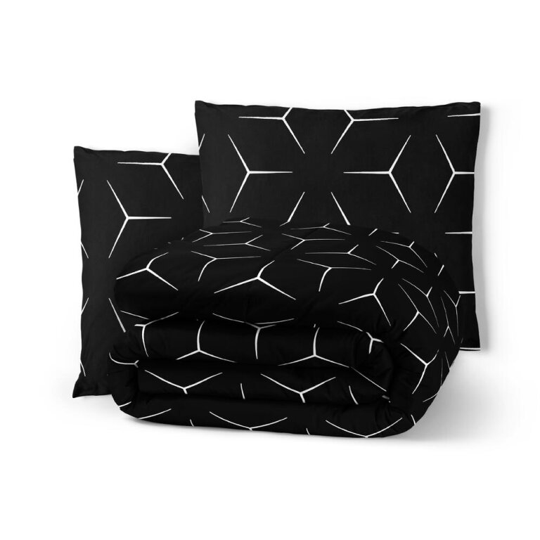 POŚCIEL Z KORY 220x200cm PREMIUM 100% BAWEŁNA KORA Milano Czarno - Białe (13)
