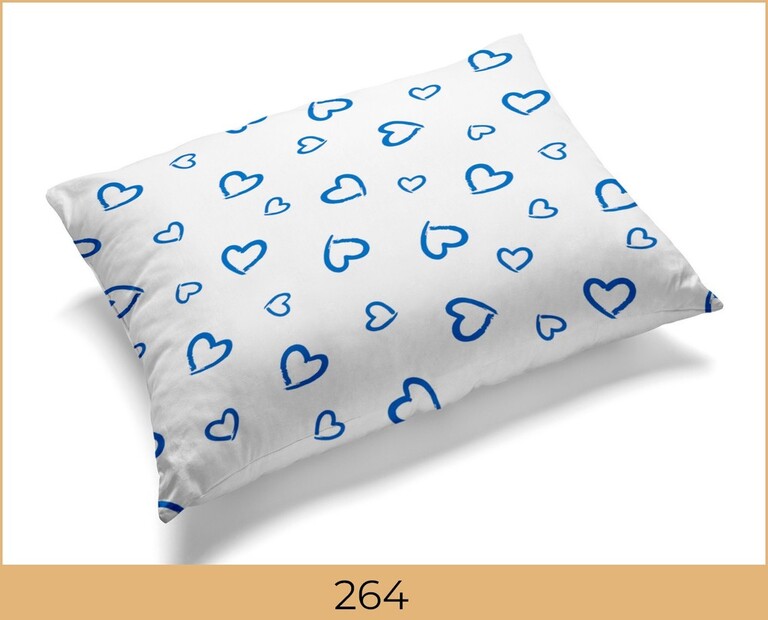 Poszewka 70x80cm na poduszkę 100% bawełna - 264 - serca niebieskie (2)
