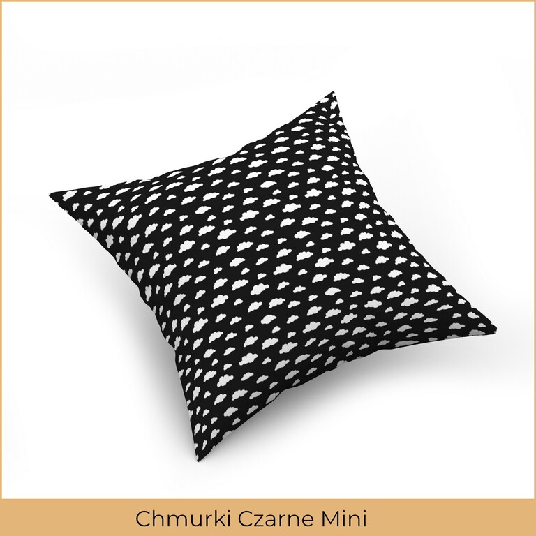 Poszewka na poduszkę jasiek 40x40 100% BAWEŁNA Chmurki Czarne Mini (2)