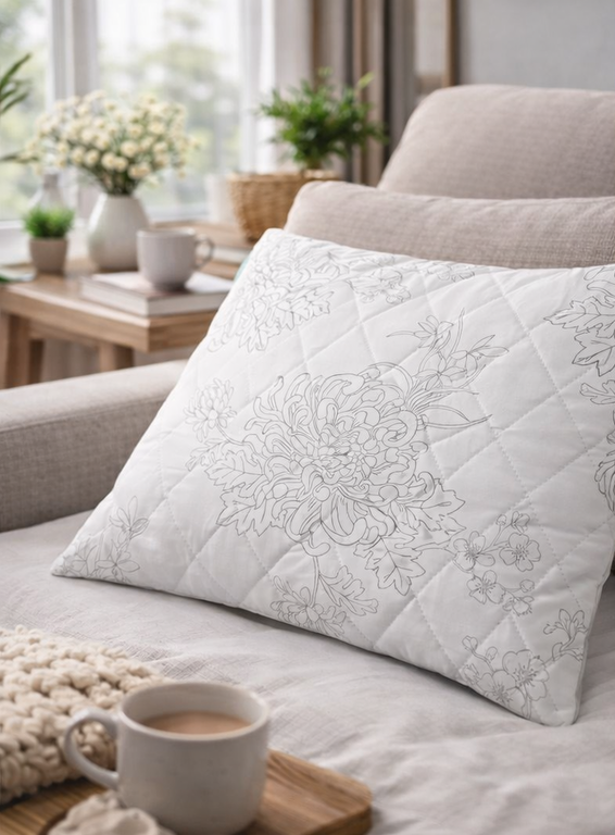 2 pack - PODUSZKA 50x70 2 sztuki POLSKI PRODUCENT GRUBA 0,80kg FIORI dwupak (6)