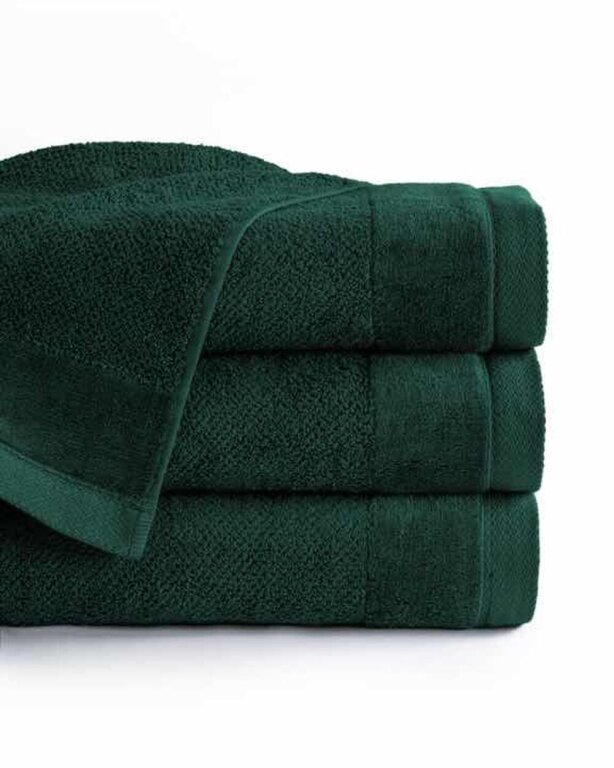 Zestaw 4x Ręczniki Bawełniane VITO 550 g/m2 – 2x 70x140 + 2x 50x90 | Hotelowe SPA Ciemny Zielony (4)