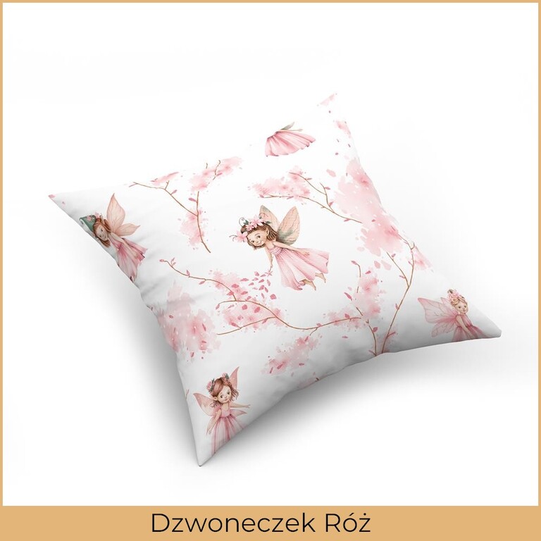 Poszewka na poduszkę jasiek 40x40cm 100% BAWEŁNA WZÓR: Dzwoneczek róż (2)