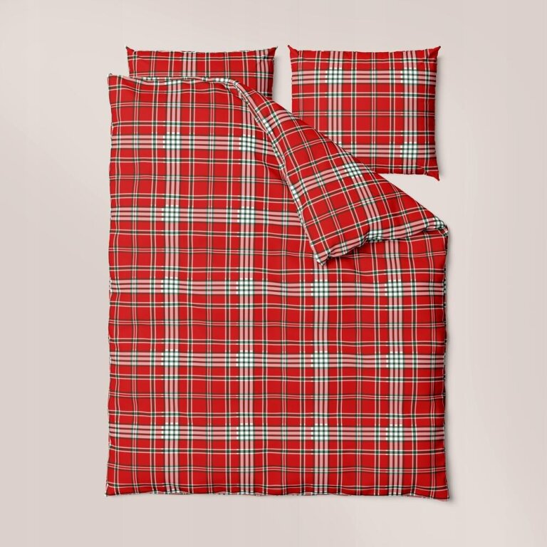 Pościel z Kory 140x200 + poszewka 70x80 POLSKI PRODUCENT - Krata Czerwona (6)
