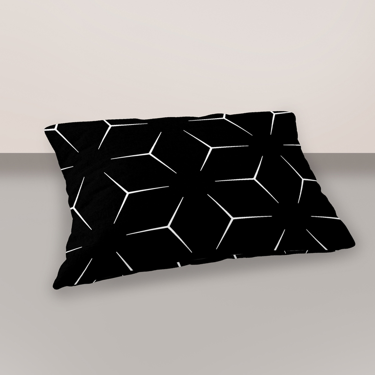 Poszewka na poduszkę 40x60cm BAWEŁNA 100% CERTYFIKAT - Milano Czarno Białe (1)