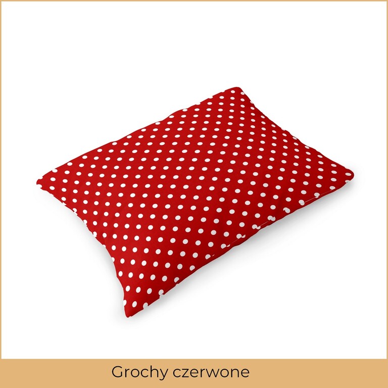 Poszewka na poduszkę 50x70 BAWEŁNA CERTYFIKAT Grochy czerwone (2)