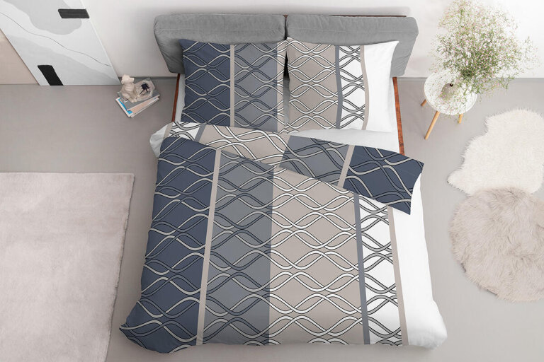Komplet Pościeli 160x200 + 2x70x80, 100% Bawełna, 140g/m2, wzór: 4562_B (1)