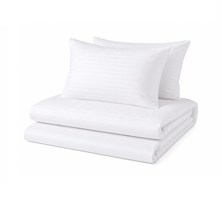 POŚCIEL HOTELOWA BIAŁA 200x220 ADAMASZEK + 2x 70x80cm 150g 50% baw. 50%poliester (1)