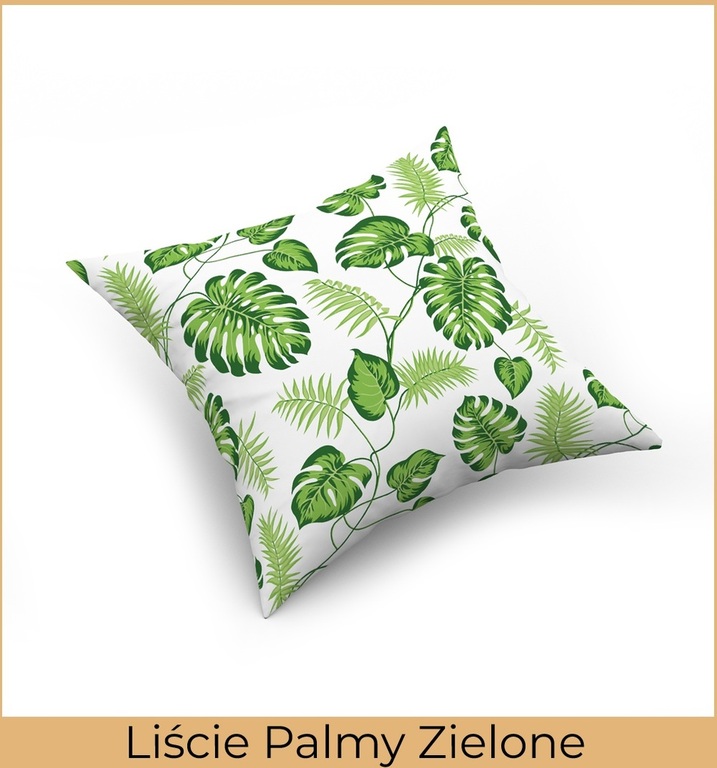 Poszewka na poduszkę jasiek 40x40cm, 100% Bawełna Liście Palmy zielone (2)