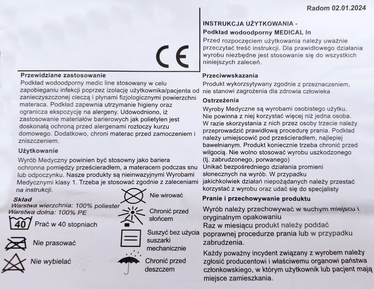 Prześcieradło wodoodporne 90x200cm - Ochraniacz MEDICAL IN - FROTTA (5)