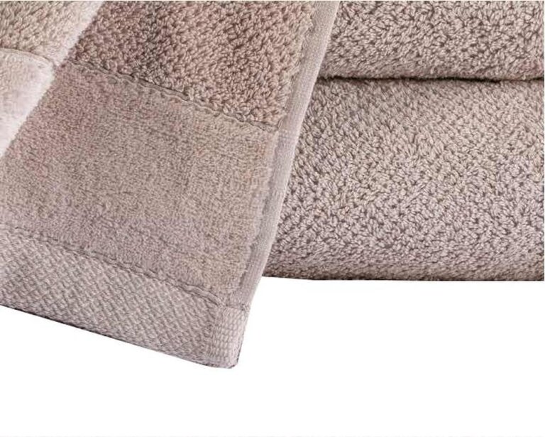 Zestaw 2x RĘCZNIK KĄPIELOWY 70x140 SPA HOTELOWY Duży Bawełniany 550g/m2 - VITO Perłowy/Oyster (4)