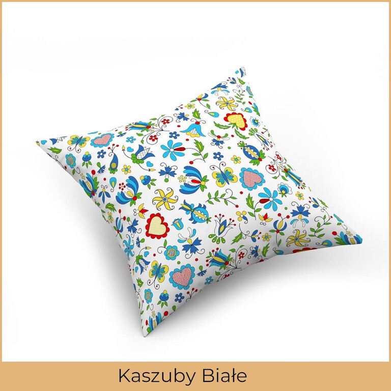 Poszewka na poduszkę jasiek 40x40cm, 100% Bawełna Kaszubski biały (2)