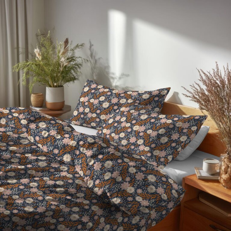 Pościel z Kory 160x200 + 2x70x80 Bawełna 100% Bielawa Produkt Polski - florystyka kolorowa (4)