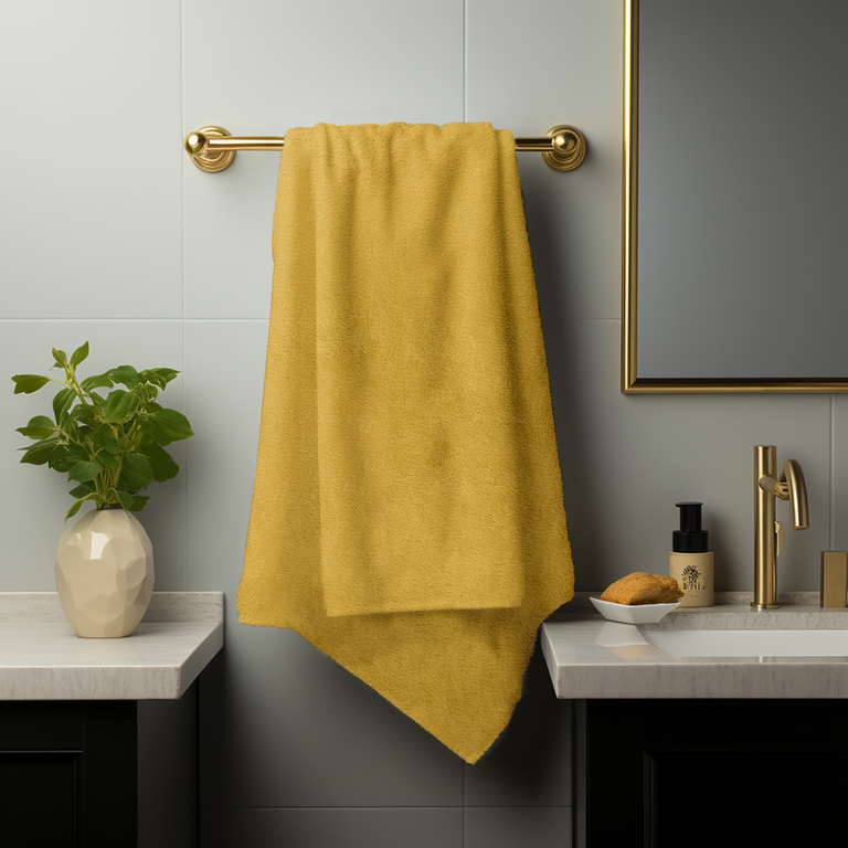 RĘCZNIK KĄPIELOWY 70x140 SPA HOTELOWY Duży Bawełniany 500g/m2 CHŁONNY - Yellow (4)