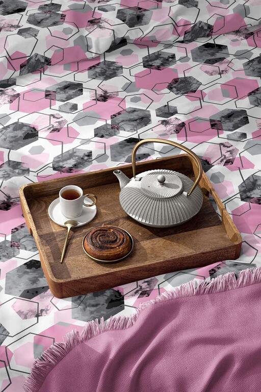 Pościel z Kory 160x200 + 2x70x80 Bawełna 100% Bielawa Produkt Polski - 1651 różowy (6)