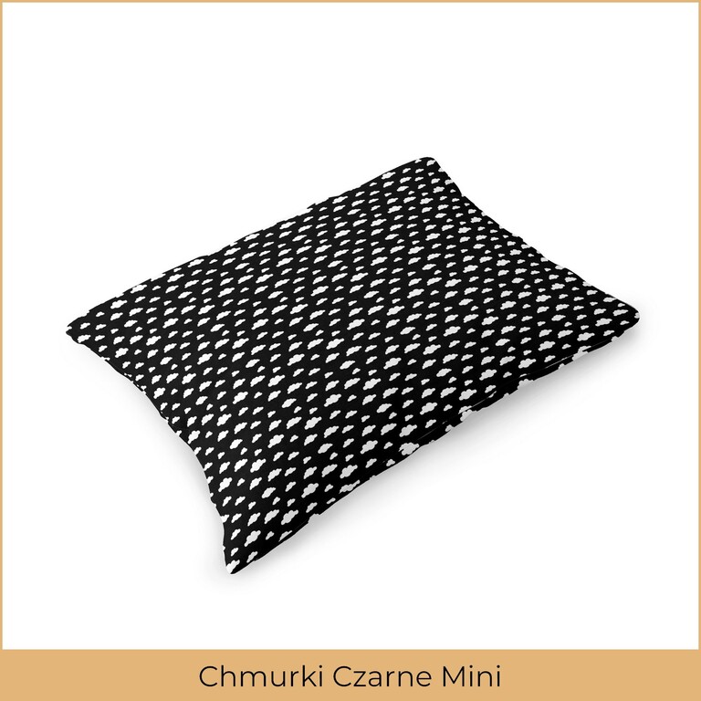 Poszewka na poduszkę 40x60cm BAWEŁNA 100% CERTYFIKAT - Chmurki Czarne Mini (2)