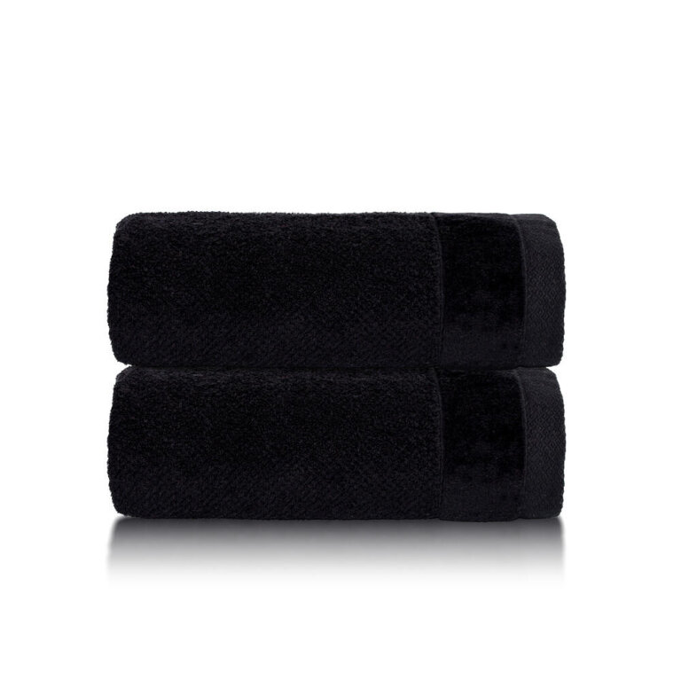 Zestaw 2x RĘCZNIK KĄPIELOWY 70x140 SPA HOTELOWY Duży Bawełniany 550g/m2 - VITO Czarny (2)