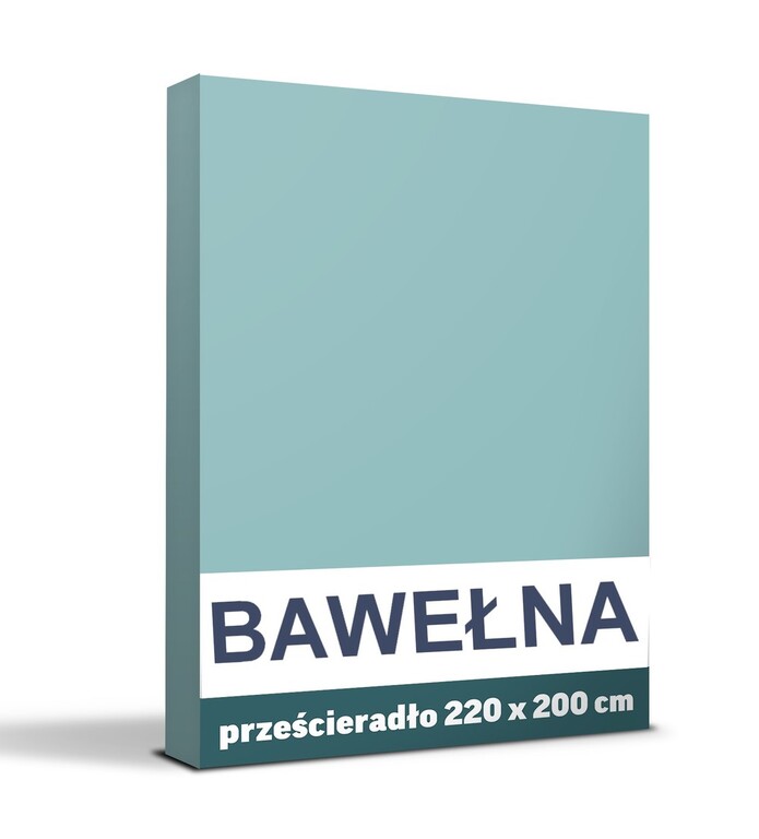 LUX Prześcieradło Tradycyjne 200x220CM Bez Gumki BAWEŁNA 100%, turkus (1)