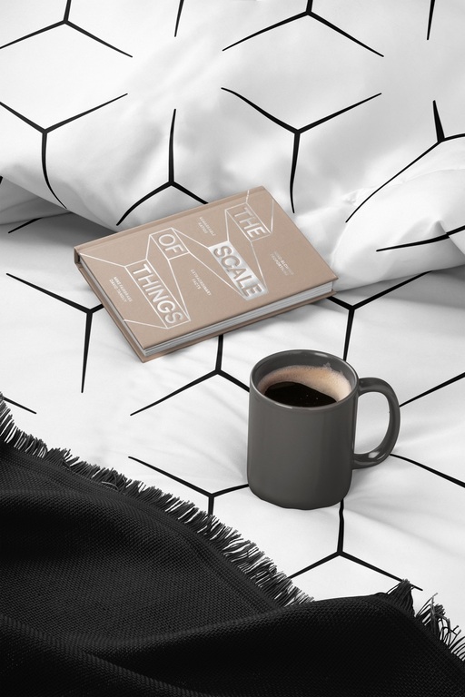 Komplet Pościeli 160x200 + 2x70x80, 100% Bawełna, 140g/m2, wzór:  MILANO BIAŁO CZARNE (5)