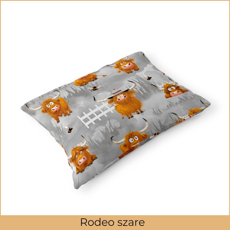 Poszewka na poduszkę 40x60cm BAWEŁNA 100% CERTYFIKAT - Rodeo Szare (2)
