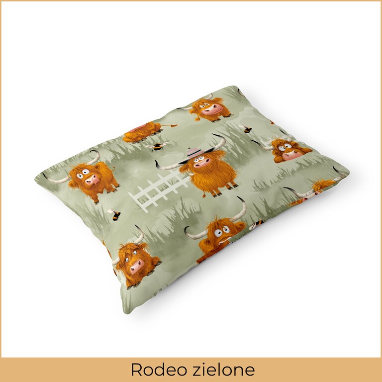 Poszewka na poduszkę 40x60cm BAWEŁNA 100% CERTYFIKAT - Rodeo Zielone (2)