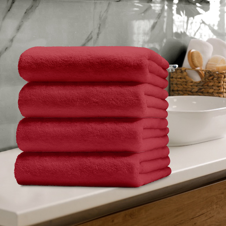RĘCZNIK FROTTE 50x100 KĄPIELOWY BAWEŁNA 100% 500g/m2 CHŁONNY - Czerwony (5)