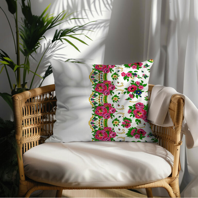 Poszewka 70x80cm na poduszkę 100% bawełna wzór: Hanka Góralka na białym (8)