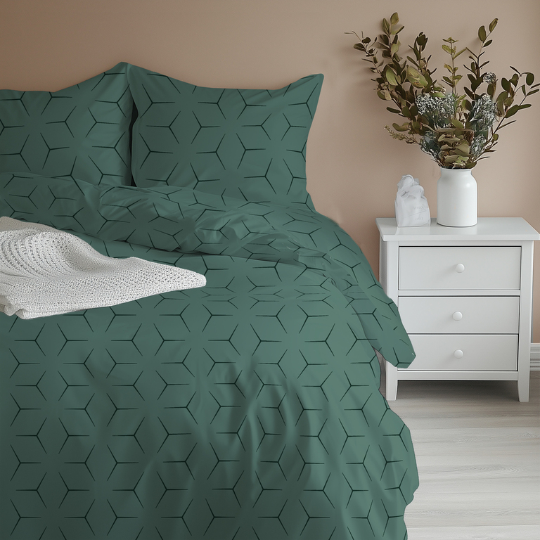Pościel z Kory 160x200 + 2x70x80 Bawełniana Produkt Polski Bielawa - MILANO OLIWKA (7)
