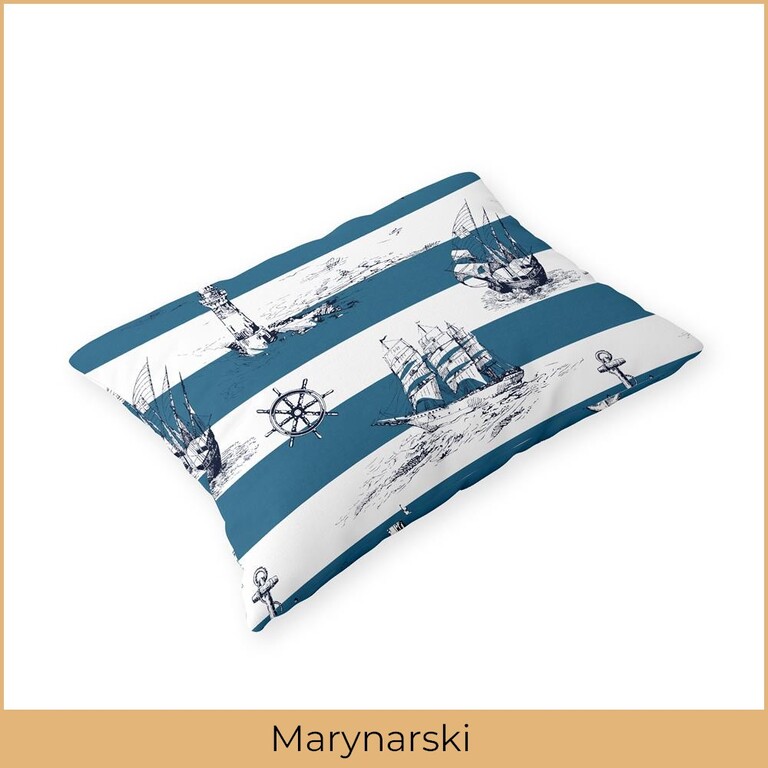 Poszewka na poduszkę 50x60cm BAWEŁNA CERTYFIKAT - Marynarski (2)