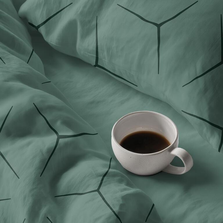 Pościel z Kory 140x200 + poszewka 70x80 POLSKI PRODUCENT - MILANO OLIWKA (10)