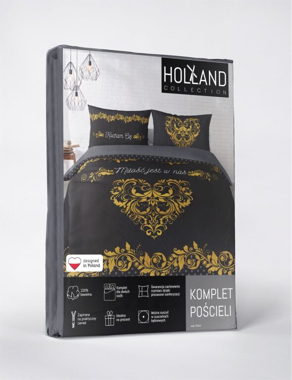 Pościel Bawełniana małżeńska 160x200 + 2x70x80 Holland 100% bawełna 3754 A (4)