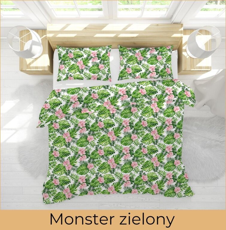 Pościel z Kory 140x200 + poszewka 70x80 POLSKI PRODUCENT - Monster Zielony (3)