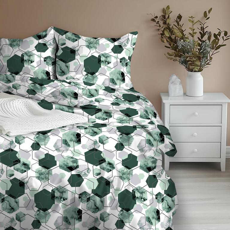 Pościel z Kory 160x200 + 2x70x80 Bawełna 100% Bielawa Produkt Polski - 1612 zielony (2)